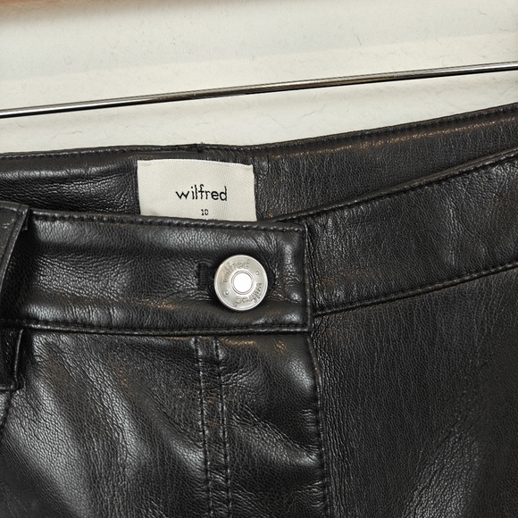 Aritzia Wilfred NWT The Melina Super High Rise Striaght Leg Leather Pants 10 - Picture 8 of 13